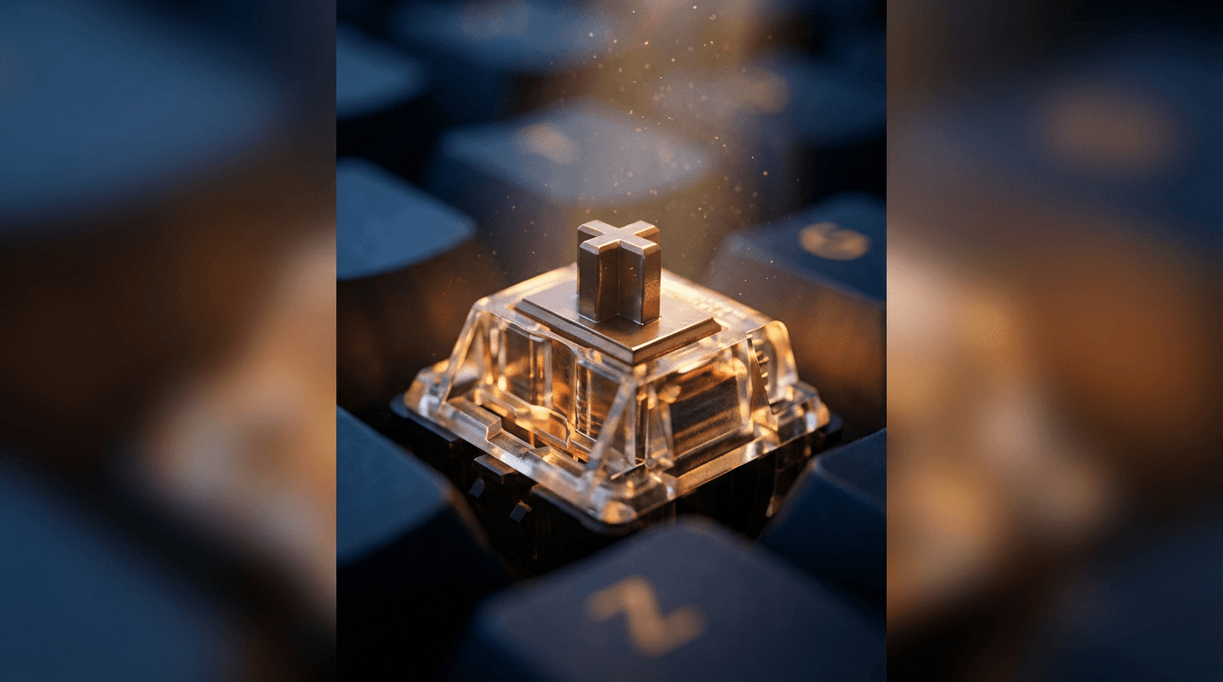 Hands typing on mechanical keyboard